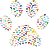 Paw Print Hearts Prismatic 2