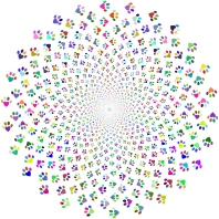 Heart Paw Prints Vortex Prismatic