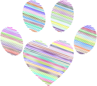 Heart Paw Print Sketch Prismatic