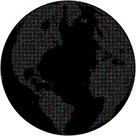 Globe Dots Prismatic With Black Ocean