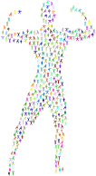Bodybuilder Flexing Fitness Icons Prismatic