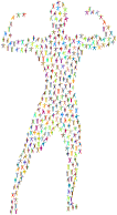 Bodybuilder Flexing Fitness Icons Polyprismatic