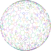 Abstract Molecular Sphere Prismatic