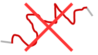 Heavily bent red wire with stripped ends