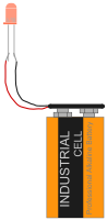 red led with 9 V battery