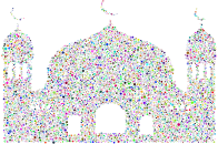 Simple Mosque Silhouette Circles