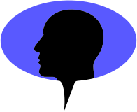 Man Head Silhouette Speech Bubble