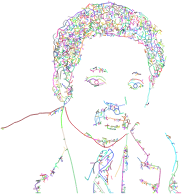 Jesse Jackson Portrait Line Art Prismatic No BG