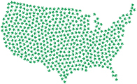 Marijuana America Map Green