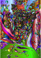 Fantasy Flourish Line Art Surreal
