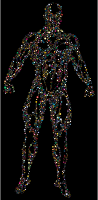 Muscular Man Circles Prismatic With BG