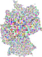 Germany Map Typography Prismatic