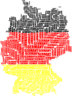 Germany Map Typography Flag Colors