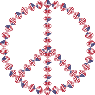 American Flag Twist Peace Sign