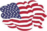 American Flag Cloud With Stroke