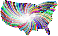 Psychedelic United States Map