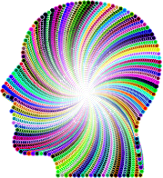 Psychedelic Man Head Silhouette