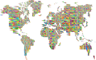 World Map Detailed Mesh Minus Ocean