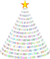 Christmas Tree Typography Type III Prismatic No BG