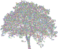 Full Leafy Tree Silhouette Triangles
