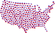 Democrat And Republican America Map