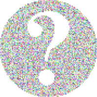 Negative Space Question Mark Alphabet Prismatic