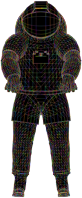 Nasa Spacesuit 3D Wireframe Polyprismatic With BG