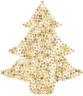 Christmas Tree Stars Gold No BG