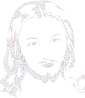 Jesus Christ Face Typography Prismatic
