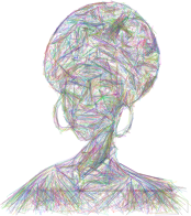 African Woman Illustration Geometric Wireframe Prismatic