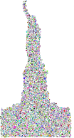 Statue Of Liberty Profile Silhouette Circles Prismatic