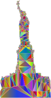 Statue Of Liberty Profile Silhouette Low Poly