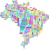 Brazil Map Typography