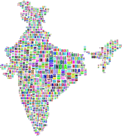 India Map Typography Prismatic