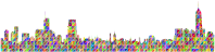 New York City Cityscape Skyline Panorama Silhouette Polyprismatic Triangles