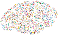 Brain Silhouette Circles Prismatic 2