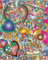 Flourish Hearts Line Art Prismatic