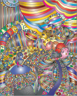 Alice In Wonderland Line Art Prismatic