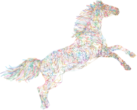 Raging Horse Wireframe Prismatic No BG