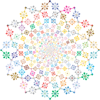 Decorative Floral Vortex Prismatic No BG