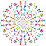 Decorative Floral Vortex Polyprismatic No BG