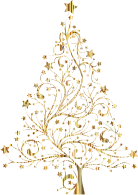 Starry Christmas Tree Gold II No BG