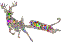 Deer And Mountain Lion Silhouette Mesh Chromatic