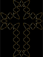 Geometric Braces Cross Gold