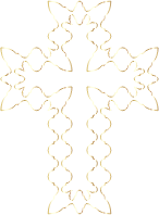 Geometric Braces Cross Gold No BG