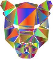 Leopard Head Silhouette Low Poly