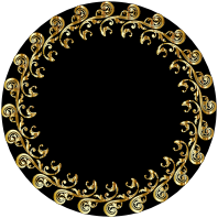 Flourish Ornament Silhouette Frame Gold