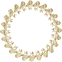 Flourish Ornament Silhouette Frame Gold No BG