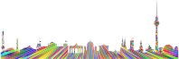 Berlin Cityscape Skyline Silhouette Polyprismatic Type II