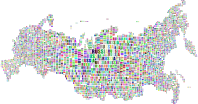 Russia Map Typography Prismatic